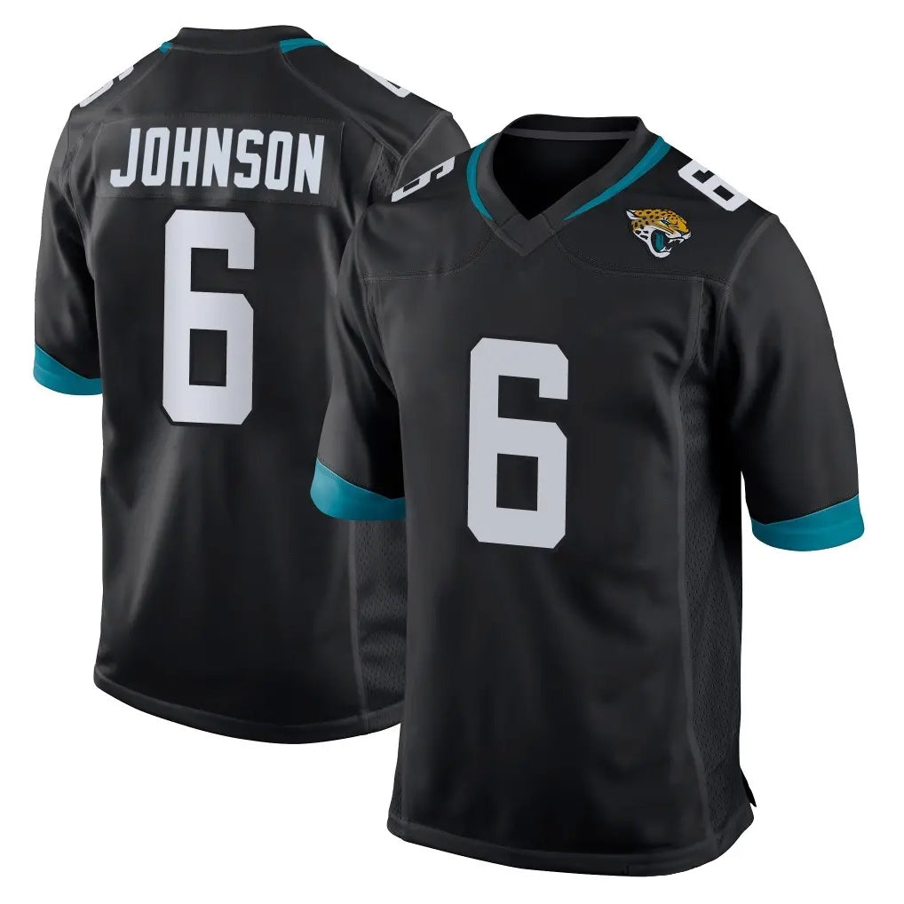 J.Jaguars #6 Antonio Johnson Player Black Home Game Gdoa Stitched Jerseys