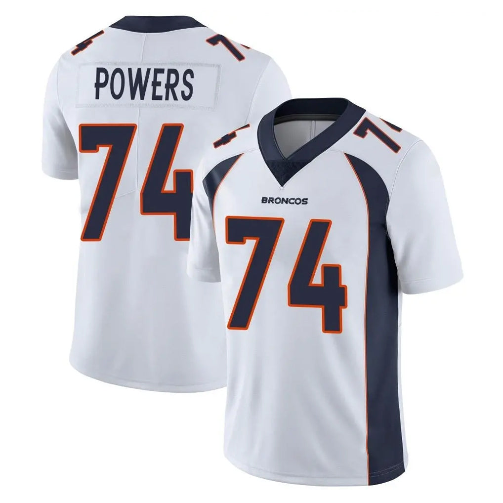 D.Broncos #74 Ben Powers Player White Vapor Untouchable Limited Home Game Gdoa Stitched Jerseys