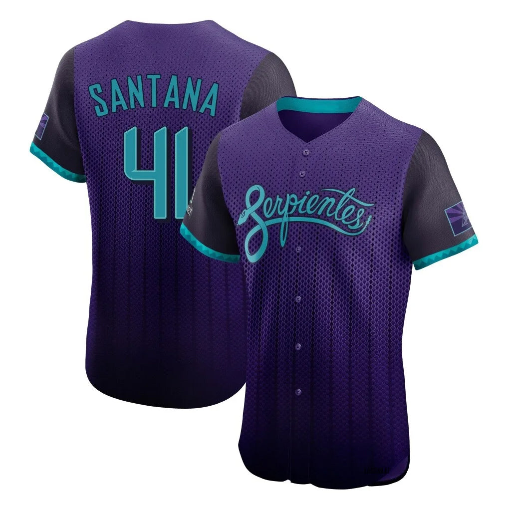 A.Diamondbacks #41 Carlos Santana Player Purple City Connect Limited Elite Home Game Gdoa Stitched Jerseys