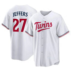 M.Twins #27 Ryan Jeffers Player White Home Game Fdoa Stitched Jerseys