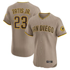 S.Diego Padres #23 Fernando Tatis Jr Player Khaki Home Limited Elite Fdoa Stitched Jerseys