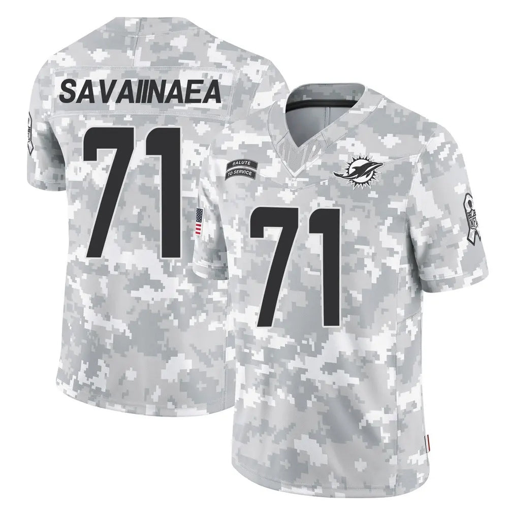 M.Dolphins #71 Jonah Savaiinaea Player Arctic Camo Salute To Service Limited Game Gdoa Stitched Jerseys