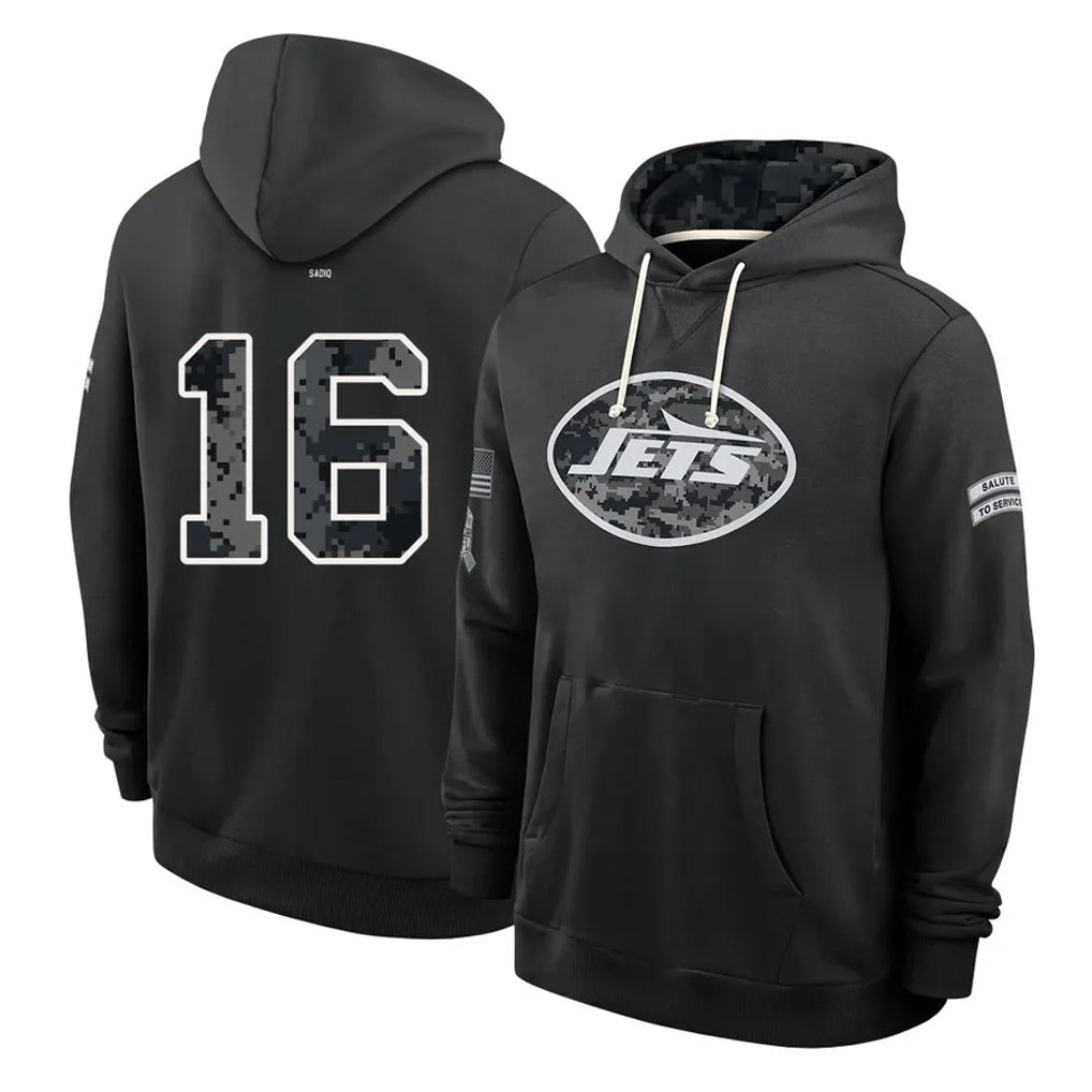 NY.Jets #16 Kenyon Sadiq Player 2026 Black Logo Pullover Hoodies Limited Game Gdoa Stitched Jerseys