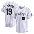 C.Rockies #19 Charlie Blackmon Player White Limited Home Gdoa Stitched Jerseys