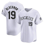 C.Rockies #19 Charlie Blackmon Player White Limited Home Gdoa Stitched Jerseys