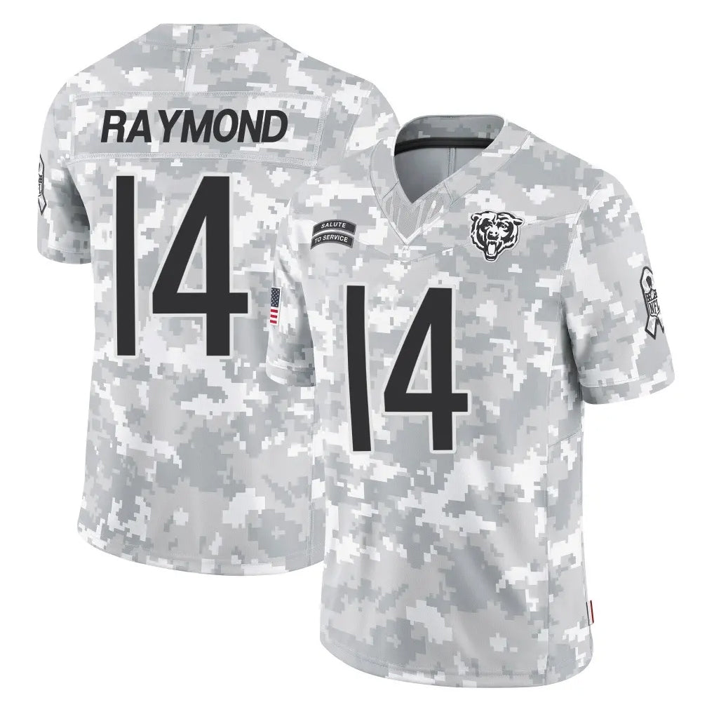 C.Bears #14 Kalif Raymond Player Arctic Camo Salute to Service Limited Gdoa Stitched Jerseys