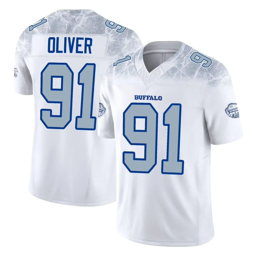 B.Bills #91 Ed Oliver Player White Rivalries Collection Limited Game Gdoa Stitched Jerseys