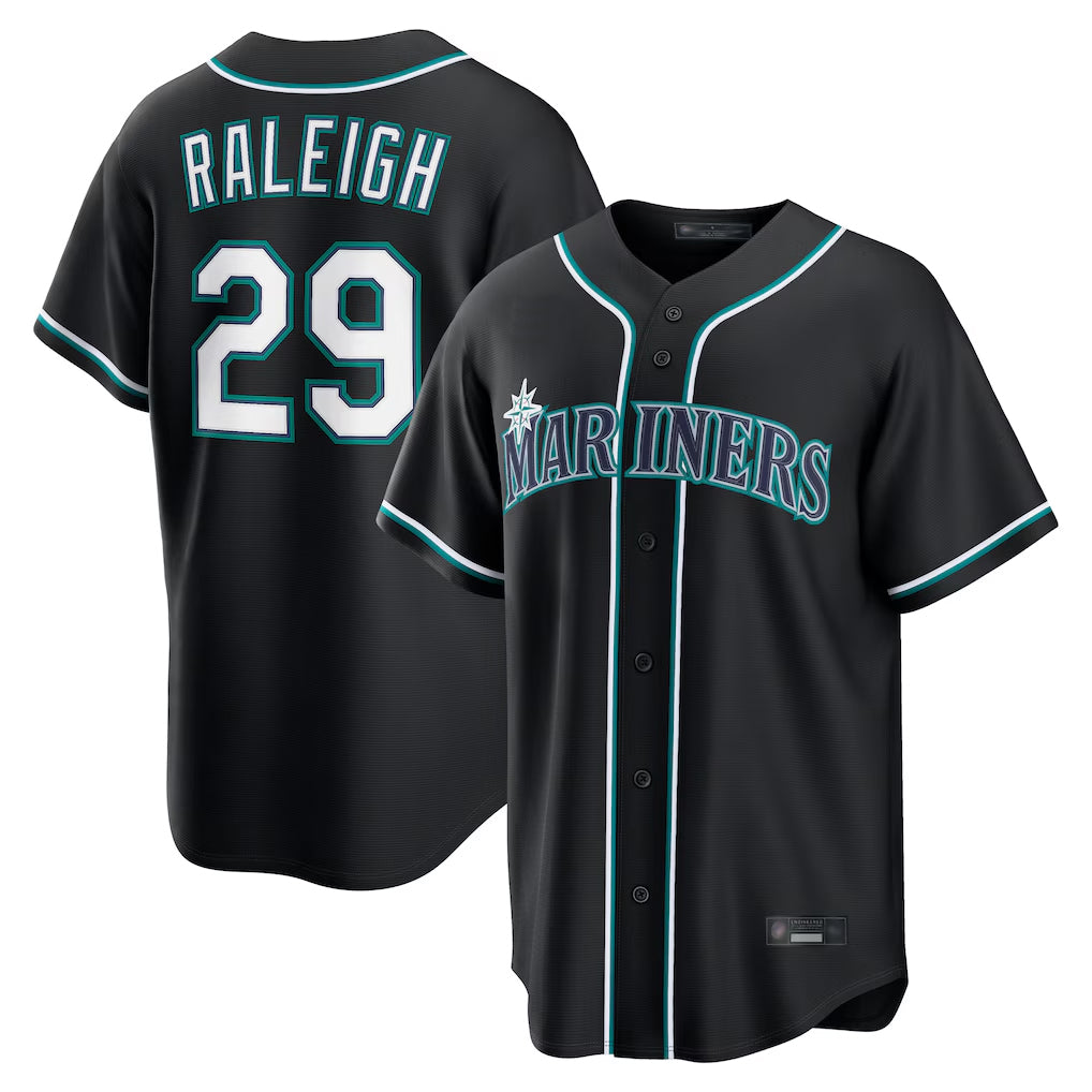 S.Mariners #29 Cal Raleigh Player Black Fashion Home Limited Fdoa Stitched Jerseys