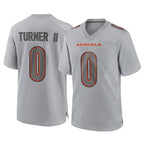 C.Bengals #0 DJ Turner II Player Gray Atmosphere Fashion Game Gdoa Stitched Jerseys