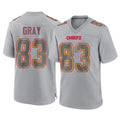 KC.Chiefs #83 Noah Gray Player Gray Atmosphere Fashion Game Stitched Jerseys