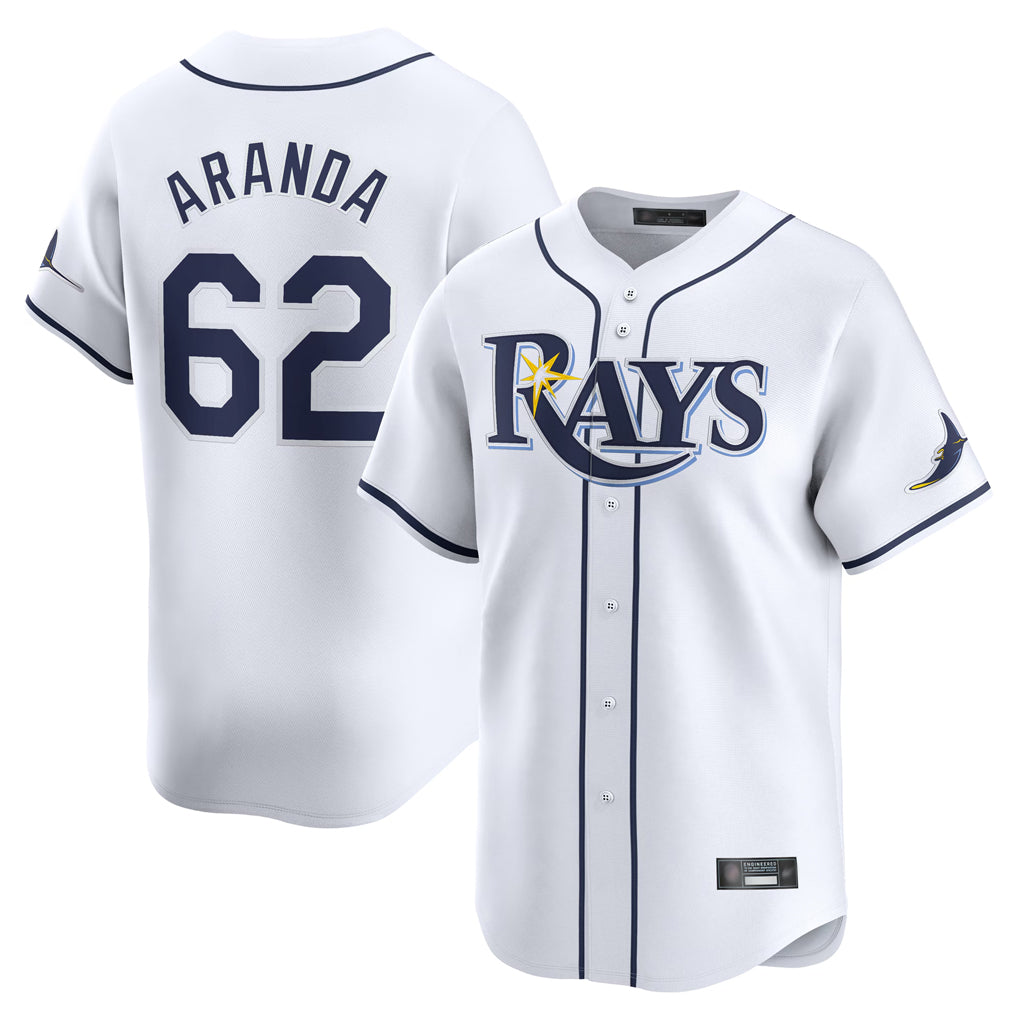 T.Bay Rays #62 Jonathan Aranda Player White Home Limited Fdoa Stitched Jerseys