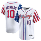 P.Pirates #10 Bryan Reynolds Player White 2025 Independence Day Vapor Premier Limited Fdoa Stitched Jerseys