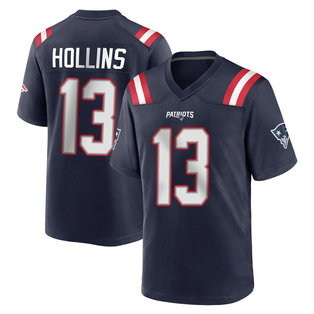 NE.Patriots #13 Mack Hollins Player Navy Home Game Gdoa Stitched Jerseys