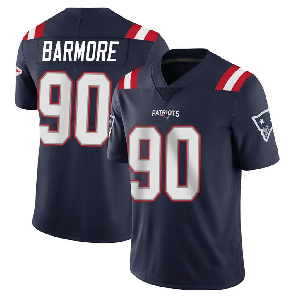 NE.Patriots #90 Christian Barmore Player Navy Vapor Untouchable Home Game Gdoa Stitched Jerseys
