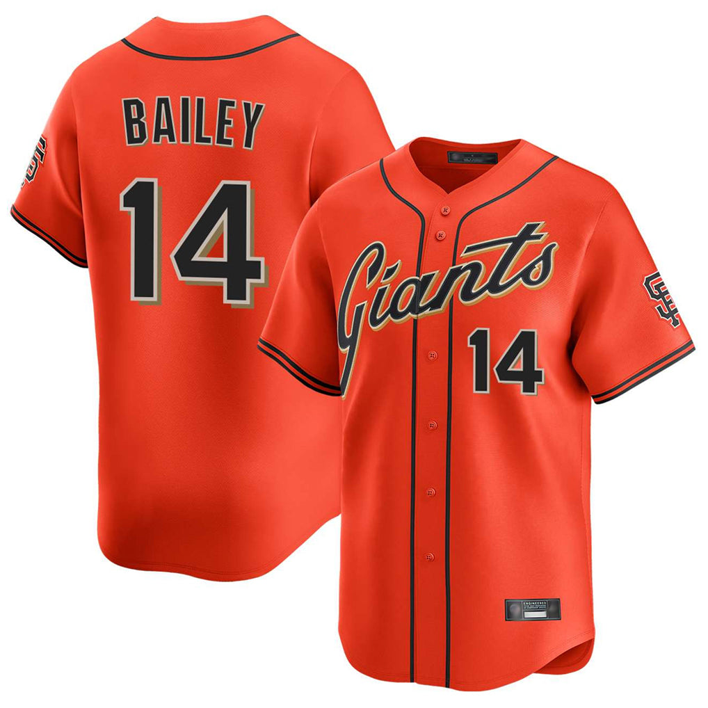 SF.Giants #14 Patrick Bailey Player Orange Home Limited Fdoa Stitched Jerseys