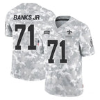 NO.Saints #71 Kelvin Banks Jr. Player Arctic Camo Salute To Service Limited Game Gdoa Stitched Jerseys