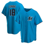 M.Marlins #18 Griffin Conine Player Blue Home Game Fdoa Stitched Jerseys