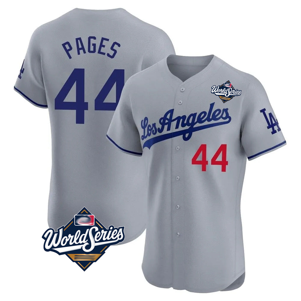 LA.Dodgers #44 Andy Pages Player Gray World Series Limited Elite Home Fdoa Stitched Jerseys