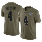 D.Cowboys #4 Dak Prescott Player Olive Salute to Service Limited Game Gdoa Stitched Jerseys