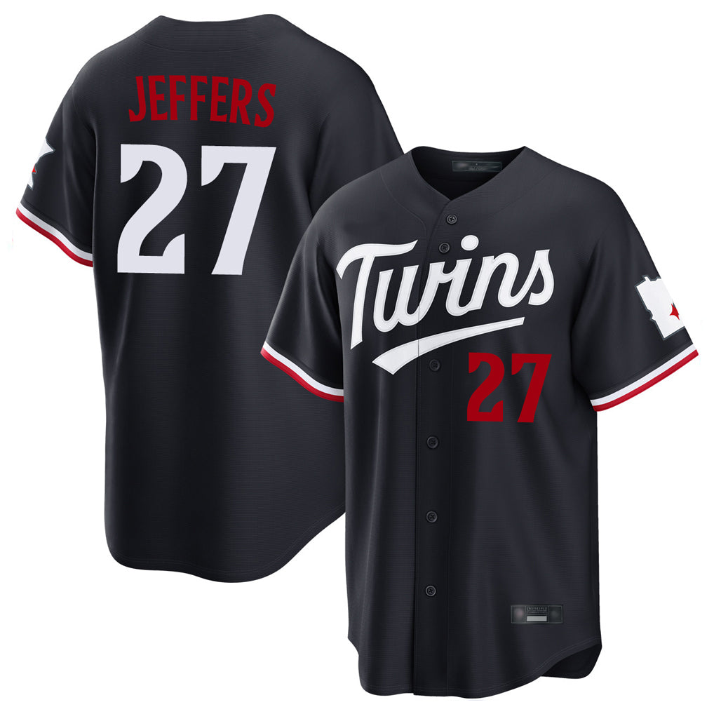 M.Twins #27 Ryan Jeffers Player Navy Home Game Fdoa Stitched Jerseys