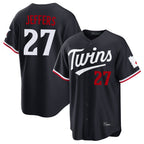 M.Twins #27 Ryan Jeffers Player Navy Home Game Fdoa Stitched Jerseys