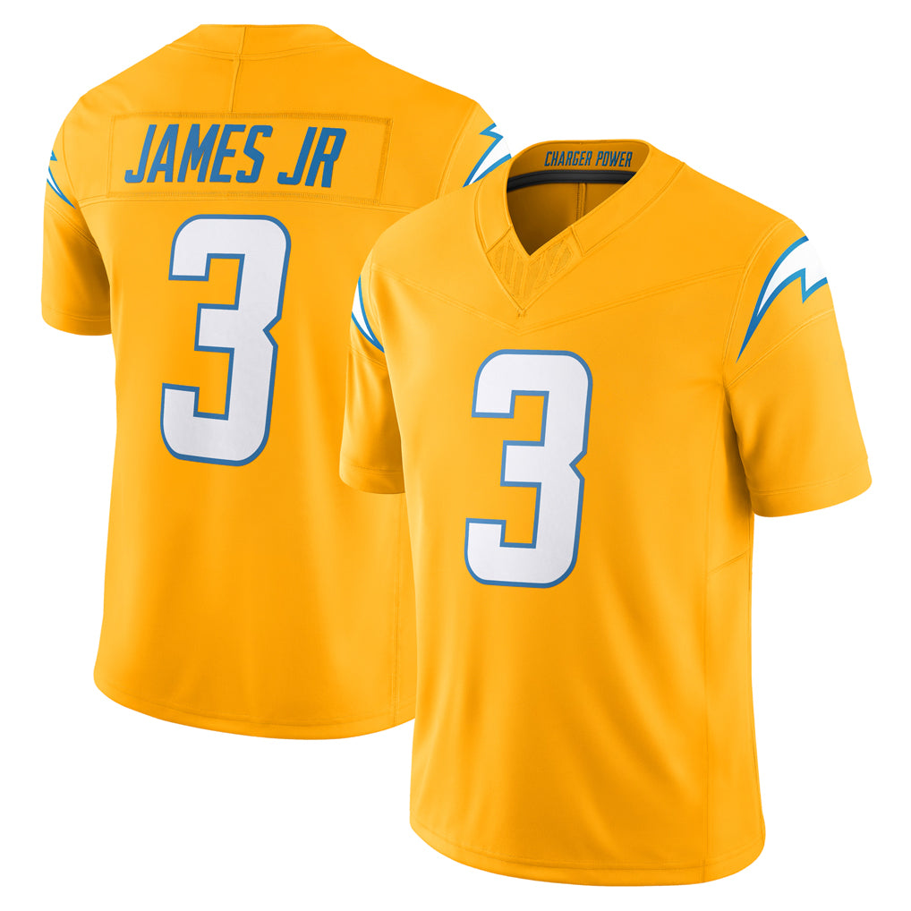 LA.Chargers #3 Derwin James Jr. Player Gold Limited Vapor F.U.S.E. Home Game Gdoa Stitched Jerseys