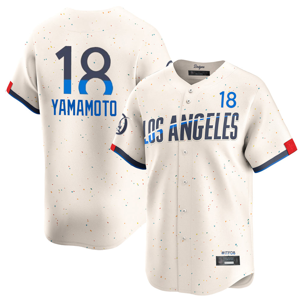 LA.Dodgers #18 Yoshinobu Yamamoto Player Cream City Connect Limited Home Fdoa Stitched Jerseys