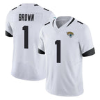 J.Jaguars #1 Montaric Brown Player White Vapor F.U.S.E. Limited Home Game Gdoa Stitched Jerseys