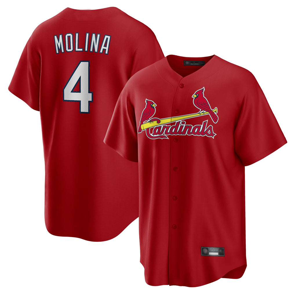St. Louis Cardinals #4 Yadier Molina Player Red Home Game Fdoa Stitched Jerseys