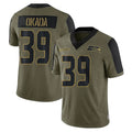 S.Seahawks #39 Ty Okada Player Olive Salute To Service Limited Game Gdoa Stitched Jerseys