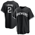 M.Brewers #2 Brice Turang Player Black Game Home Fdoa Stitched Jerseys