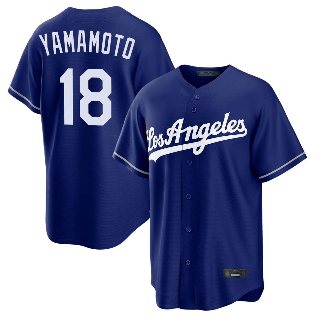 LA.Dodgers #18 Yoshinobu Yamamoto Player Royal Game Fdoa Stitched Jerseys