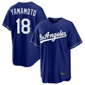 LA.Dodgers #18 Yoshinobu Yamamoto Player Royal Game Fdoa Stitched Jerseys