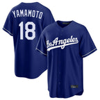 LA.Dodgers #18 Yoshinobu Yamamoto Player Royal Game Fdoa Stitched Jerseys
