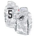 M.Dolphins #5 Jaylen Wright Player Arctic Camo Salute to Service Hoodies Limited Game Gdoa Stitched Jerseys