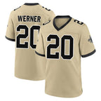 NO.Saints #20 Pete Werner Player Gold Home Game Gdoa Stitched Jerseys