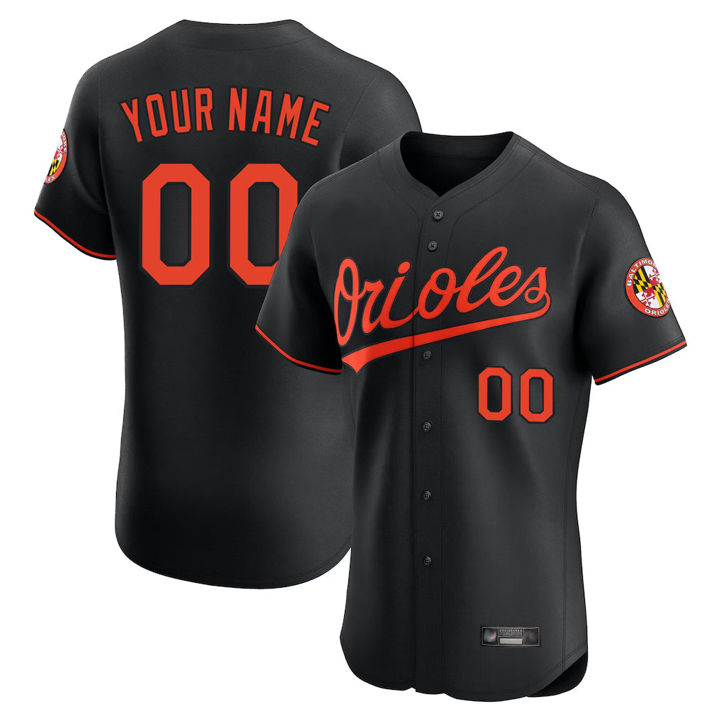 Custom B.Orioles Black Limited Elite Home Game Any Name & Number Gdoa Stitched Jerseys