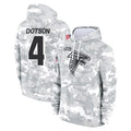 A.Falcons #4 Jahan Dotson Player Camo Arctic Salute to Service Hoodies Limited Gdoa Stitched Jerseys
