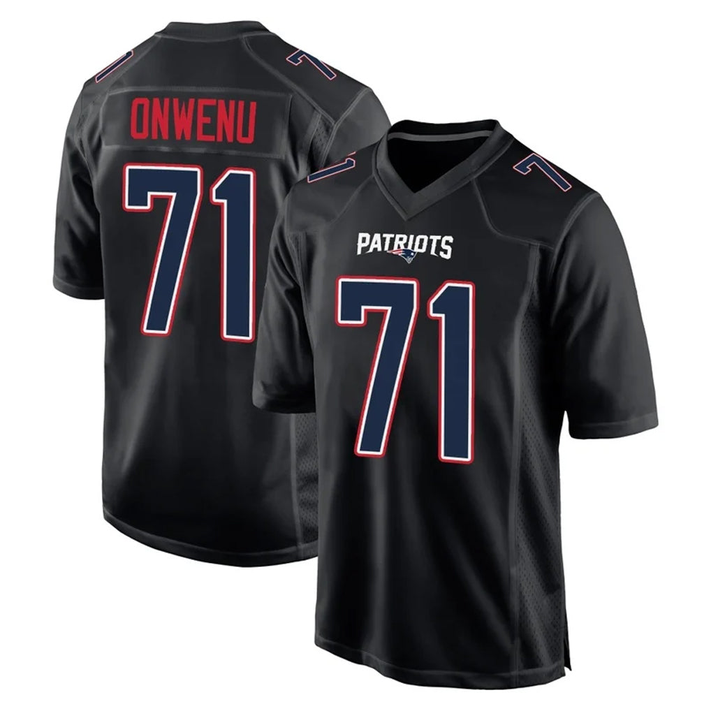 NE.Patriots #71 Mike Onwenu Player Carbon Fashion Limited Home Game Gdoa Stitched Jerseys