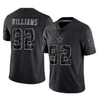 D.Cowboys #92 Quinnen Williams Player Black Limited Reflective Home Game Gdoa Stitched Jerseys