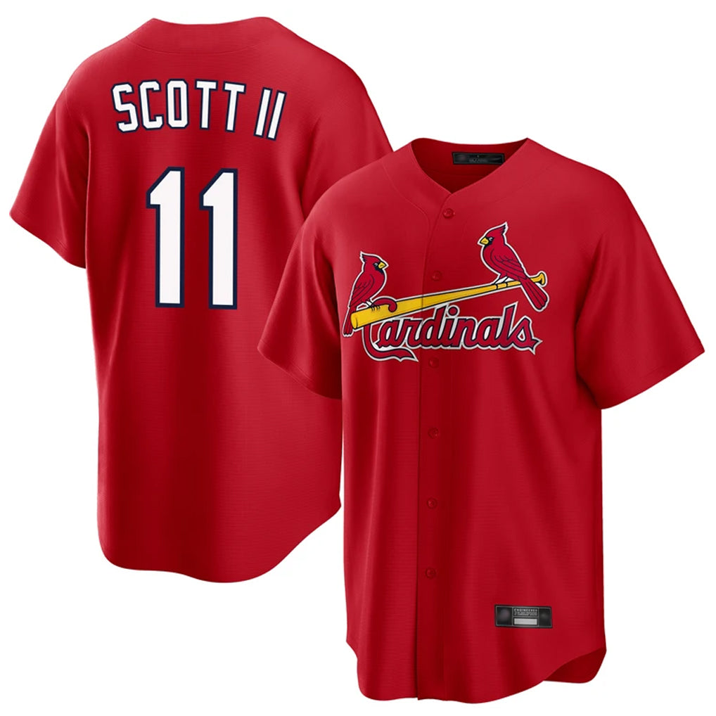 St. Louis Cardinals #11 Victor Scott II Player Red Home Game Fdoa Stitched Jerseys