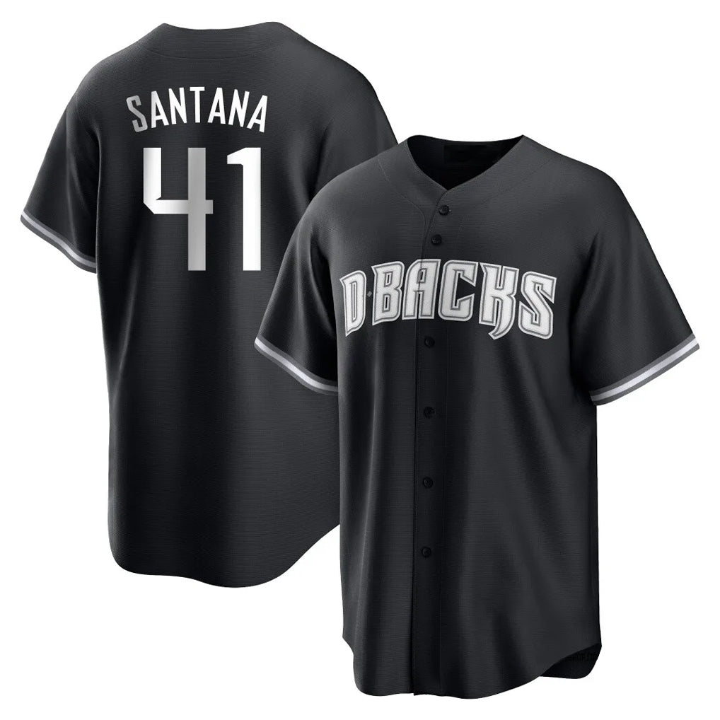 A.Diamondbacks #41 Carlos Santana Player Black Game Home Gdoa Stitched Jerseys