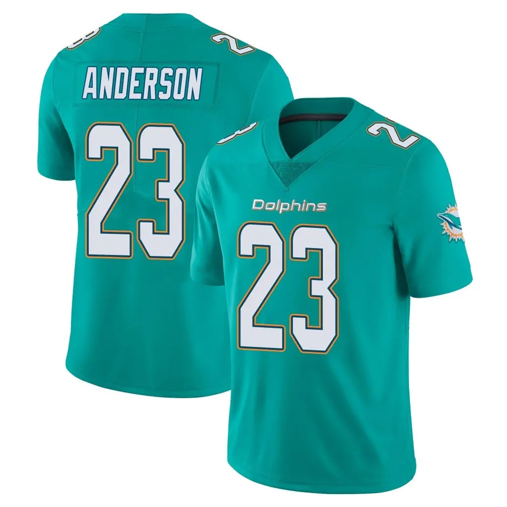 M.Dolphins #23 Zayne Anderson Player Aqua Limited Vapor Untouchable Home Game Gdoa Stitched Jerseys
