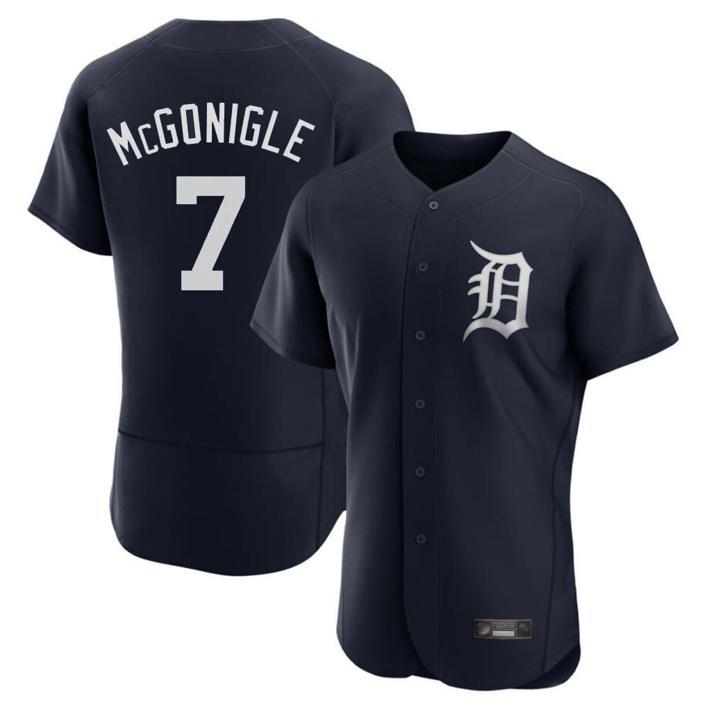 D.Tigers #7 Kevin McGonigle Player Navy Limited Elite Home Gdoa Stitched Jerseys