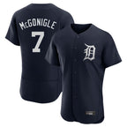 D.Tigers #7 Kevin McGonigle Player Navy Limited Elite Home Gdoa Stitched Jerseys