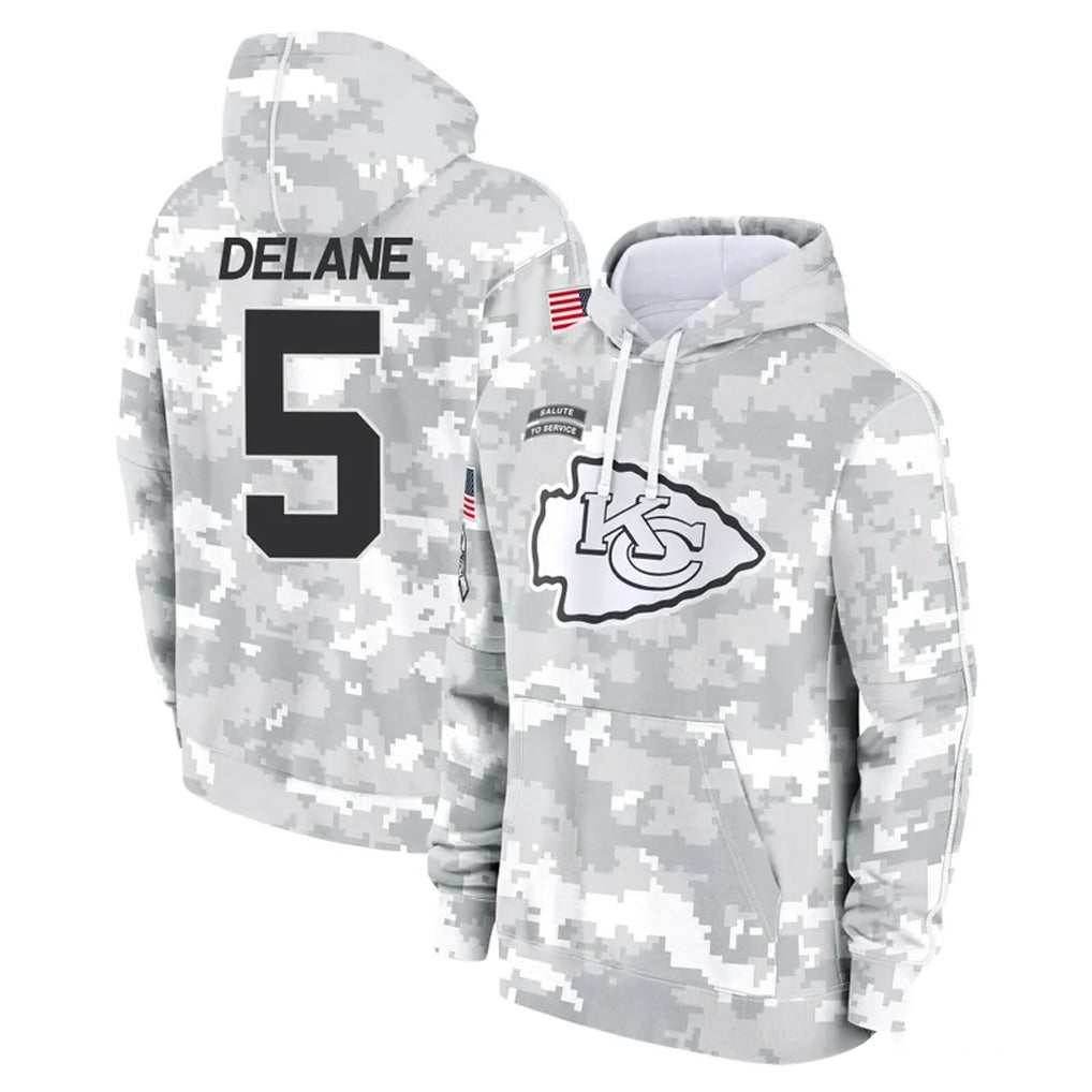 KC.Chiefs #5 Mansoor Delane Player Arctic Camo Salute to Service Hoodies Limited Game Gdoa Stitched Jerseys