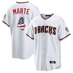 A.Diamondbacks #4 Ketel Marte Player White USA 250 Fourth of July Home Game Gdoa250Ys Stitched Jerseys