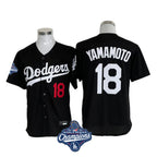 LA.Dodgers #18 Yoshinobu Yamamoto Player Black World Series Meet Limited Home Fdoa Stitched Jerseys