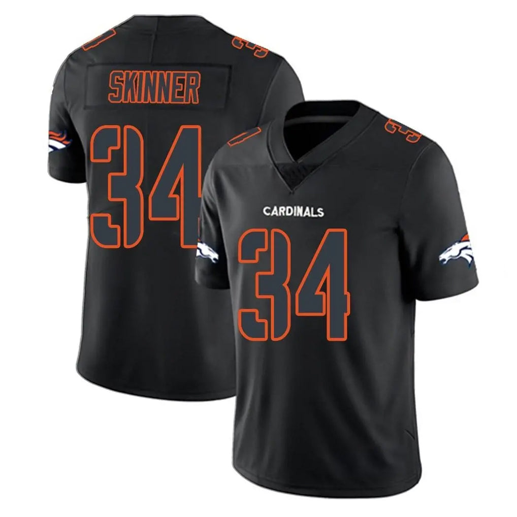 D.Broncos #34 JL Skinner Player Black Impact Limited Game Gdoa Stitched Jerseys