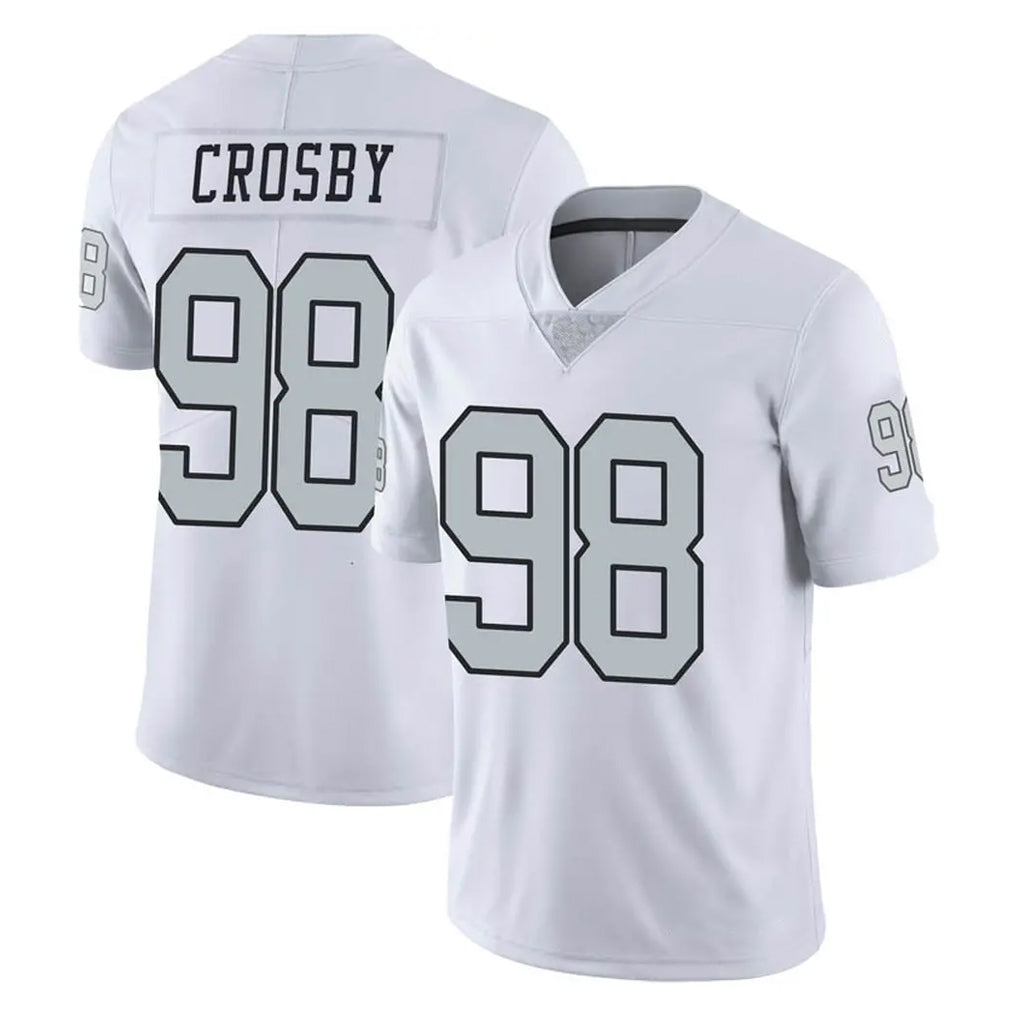 LV.Raiders #98 Maxx Crosby Player White Limited Color Rush Home Game Gdoa Stitched Jerseys